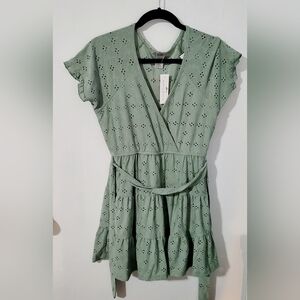 Love Squared Green Eyelet Dress NWT Size Juniors XL